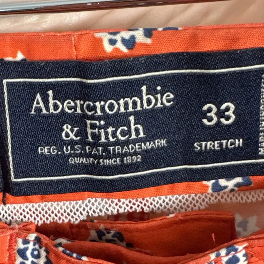 Abercrombie & Fitch Mens 33 Swim Trunks Floral Red Preppy Coastal Board Shorts